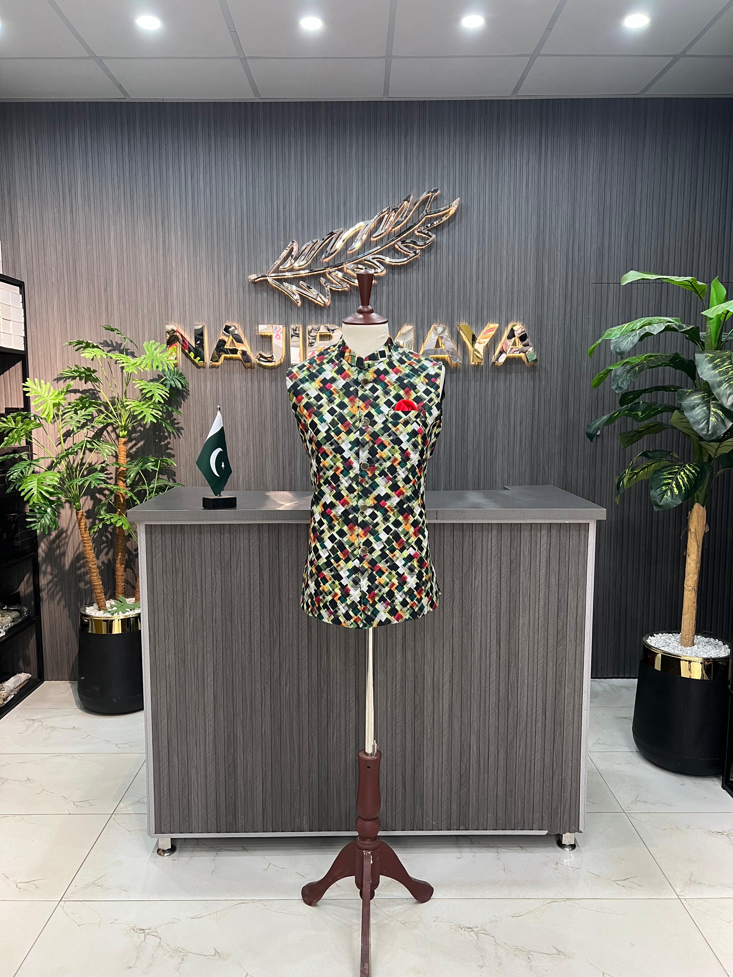 Printed Waist Coat For Men's Main image