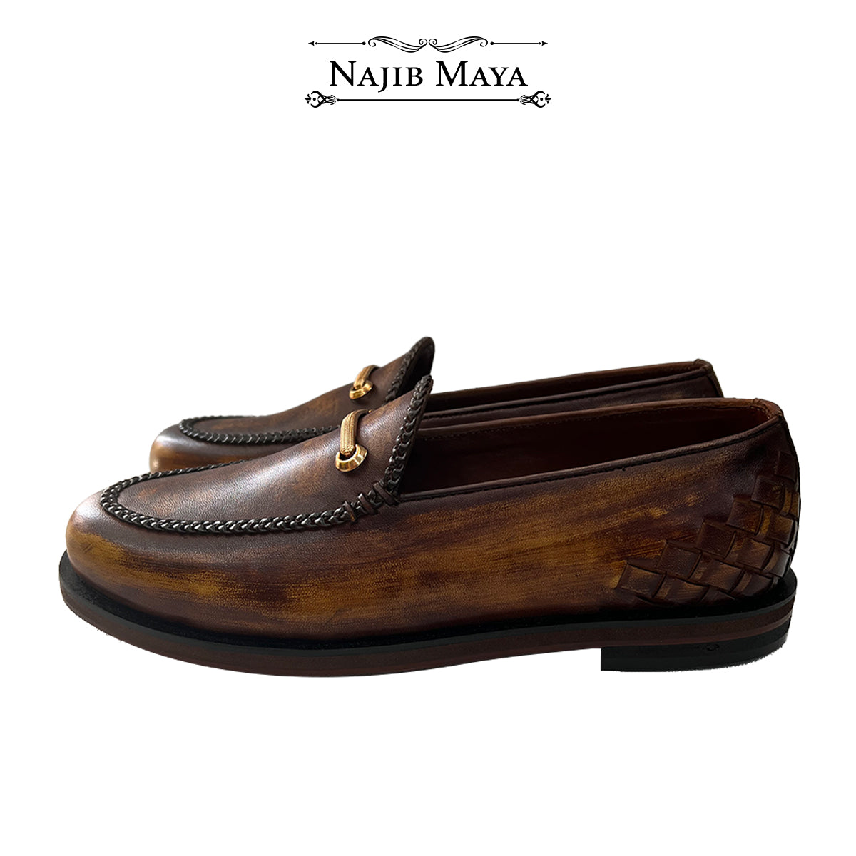 Classic Brown Two Tone Shoes For Men's Secondary image