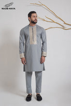 Load image into Gallery viewer, Grey Stylish Kurta Pajama + Shawl For Men&#39;s