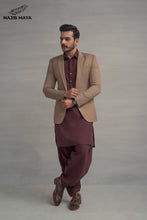 Load image into Gallery viewer, Brown Elegant Casual Coat + Maroon Shalwar Kameez For Men&#39;s