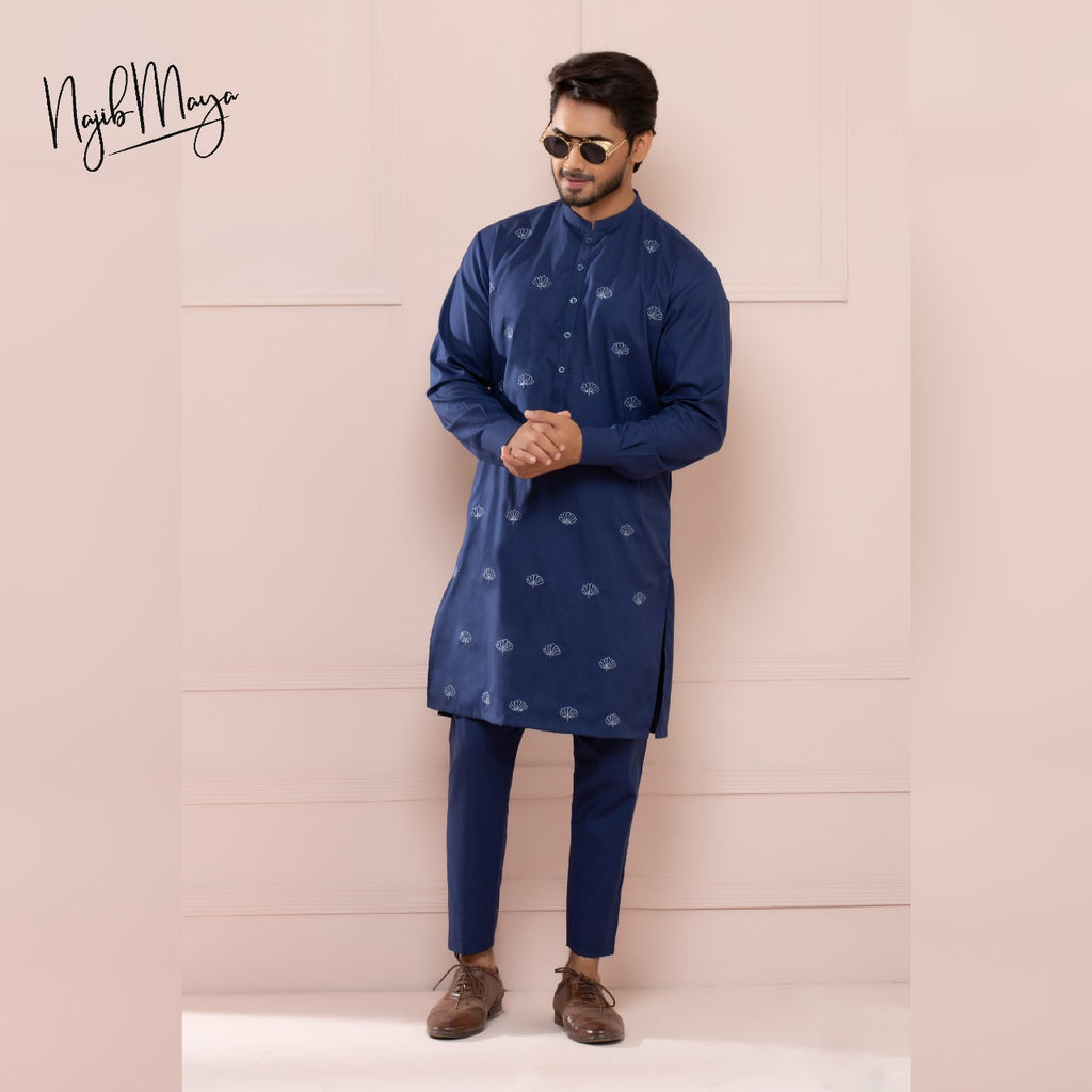 Royal Blue Embroidered Kurta Pajama
