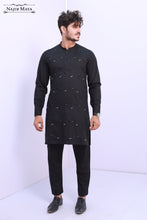 Load image into Gallery viewer, Black Embroidery Kurta Pajama For Men&#39;s