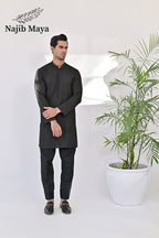 Black  Embroidered Kurta Pajama For Men's