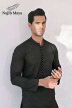 Black  Embroidered Kurta Pajama For Men's