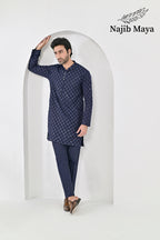 Blue Embroidered Kurta Pajama For Men's