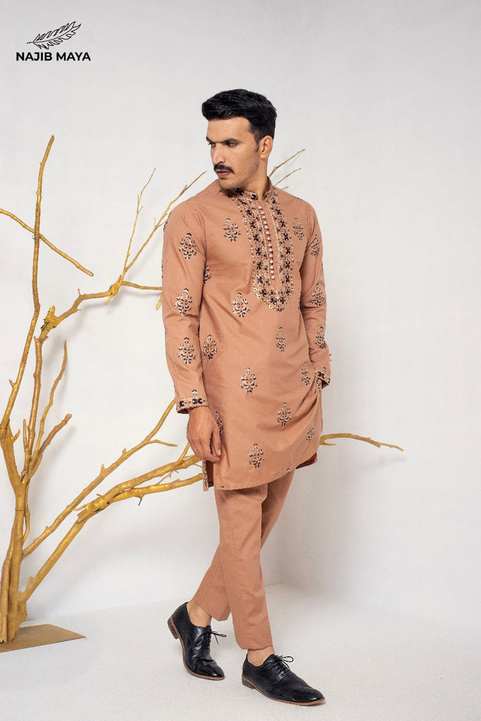 Ovaltine Embroidery  Kurta Pajama For Men's