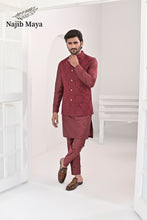 Load image into Gallery viewer, Maroon Embroidery Waist Coat &amp; Maroon Kurta Pajama For Men&#39;s