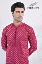 Shocking Pink Embroidered Kurta pajama For Men's