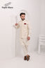 Cream Embroidery Waist Coat & Cream Kurta Pajama For Men's
