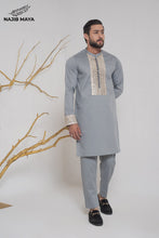 Load image into Gallery viewer, Grey Stylish Kurta Pajama + Shawl For Men&#39;s