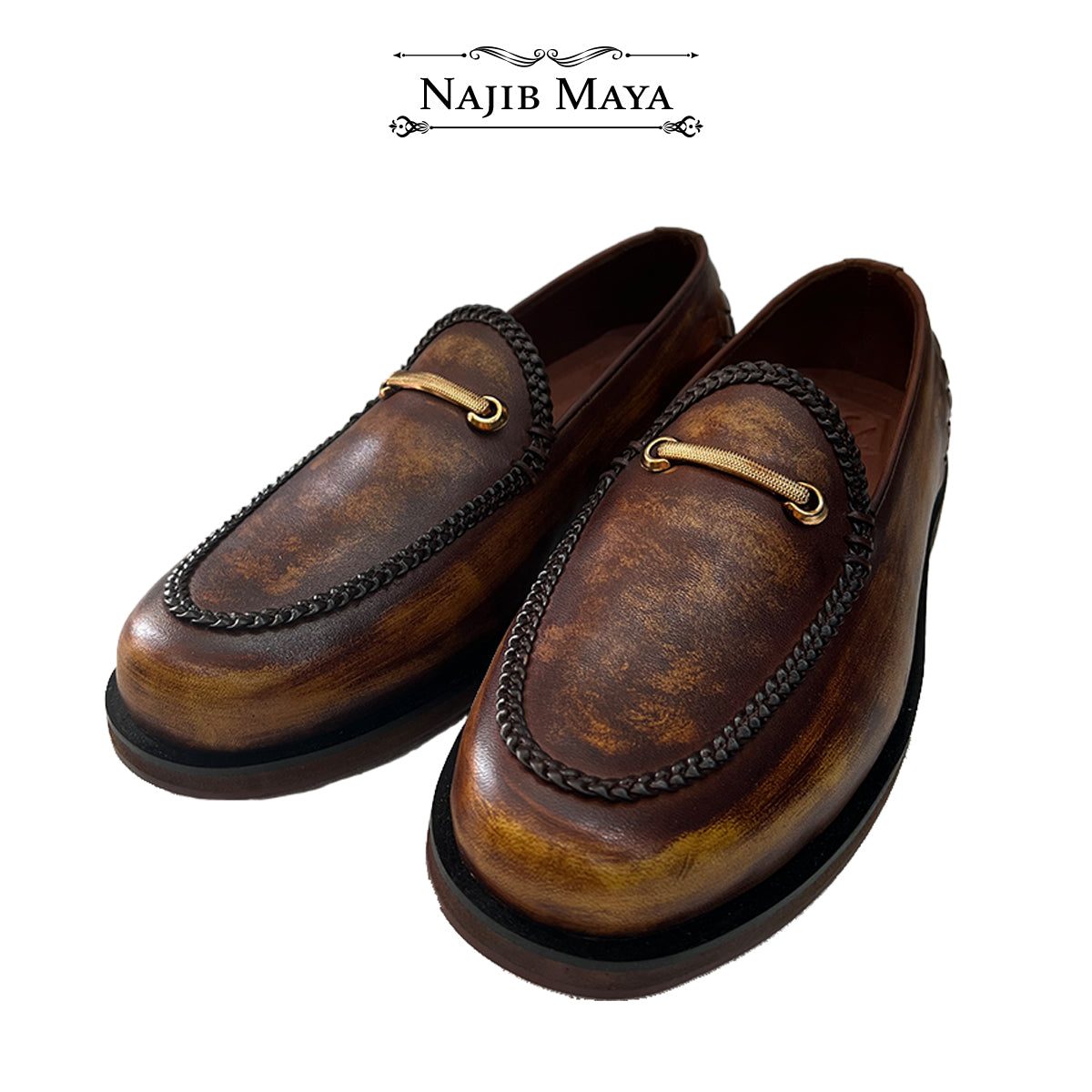 Classic Brown Two Tone Shoes For Men's Main image