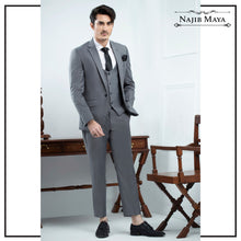 Load image into Gallery viewer, Grey 3 Piece Suit For Men&#39;s