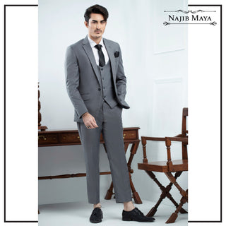 Grey 3 Piece Suit For Men's