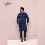 Royal Blue Embroidered Kurta Pajama