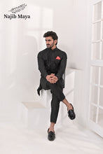 Load image into Gallery viewer, Black Embroidery Waist Coat &amp; Black Kurta Pajama For Men&#39;s