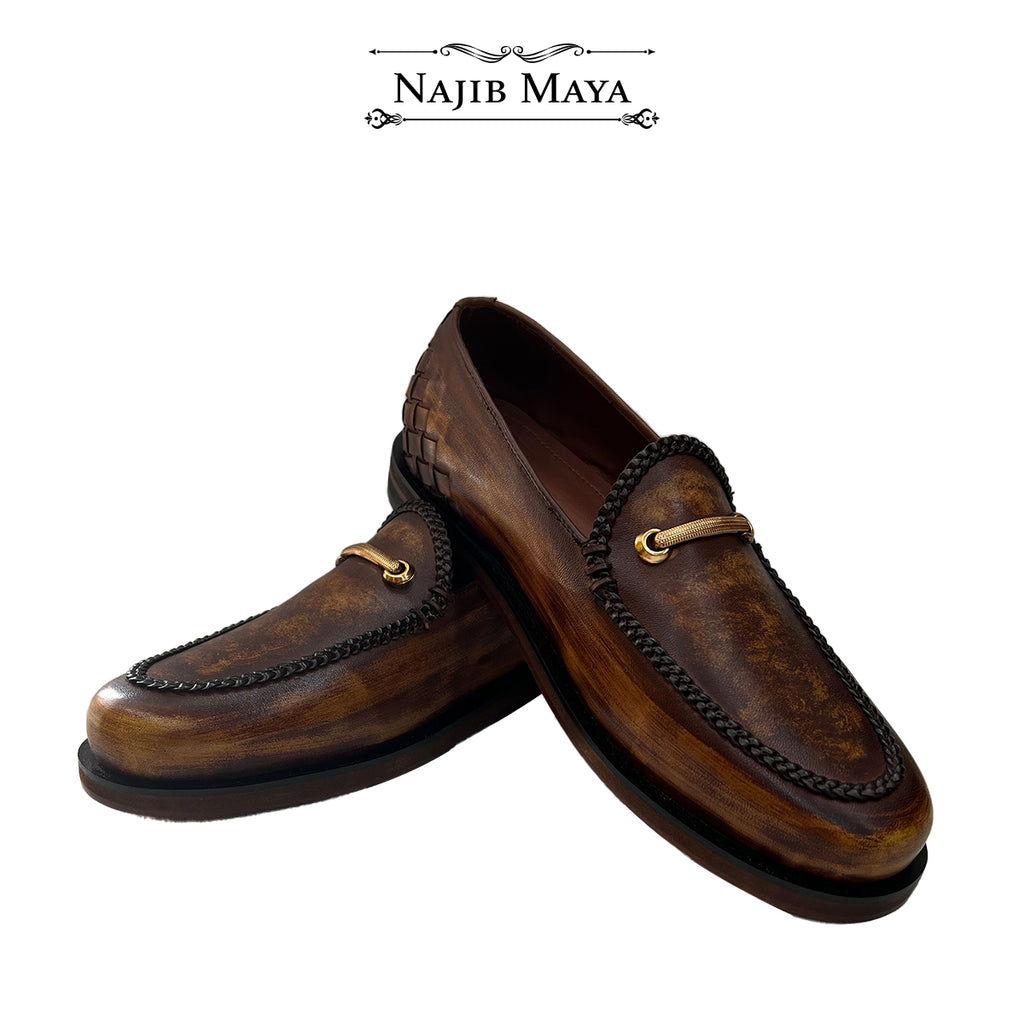 Classic Brown Two Tone Shoes For Men's