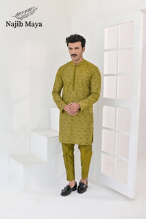 Dhaani Embroidered Kurta Pajama For Men's