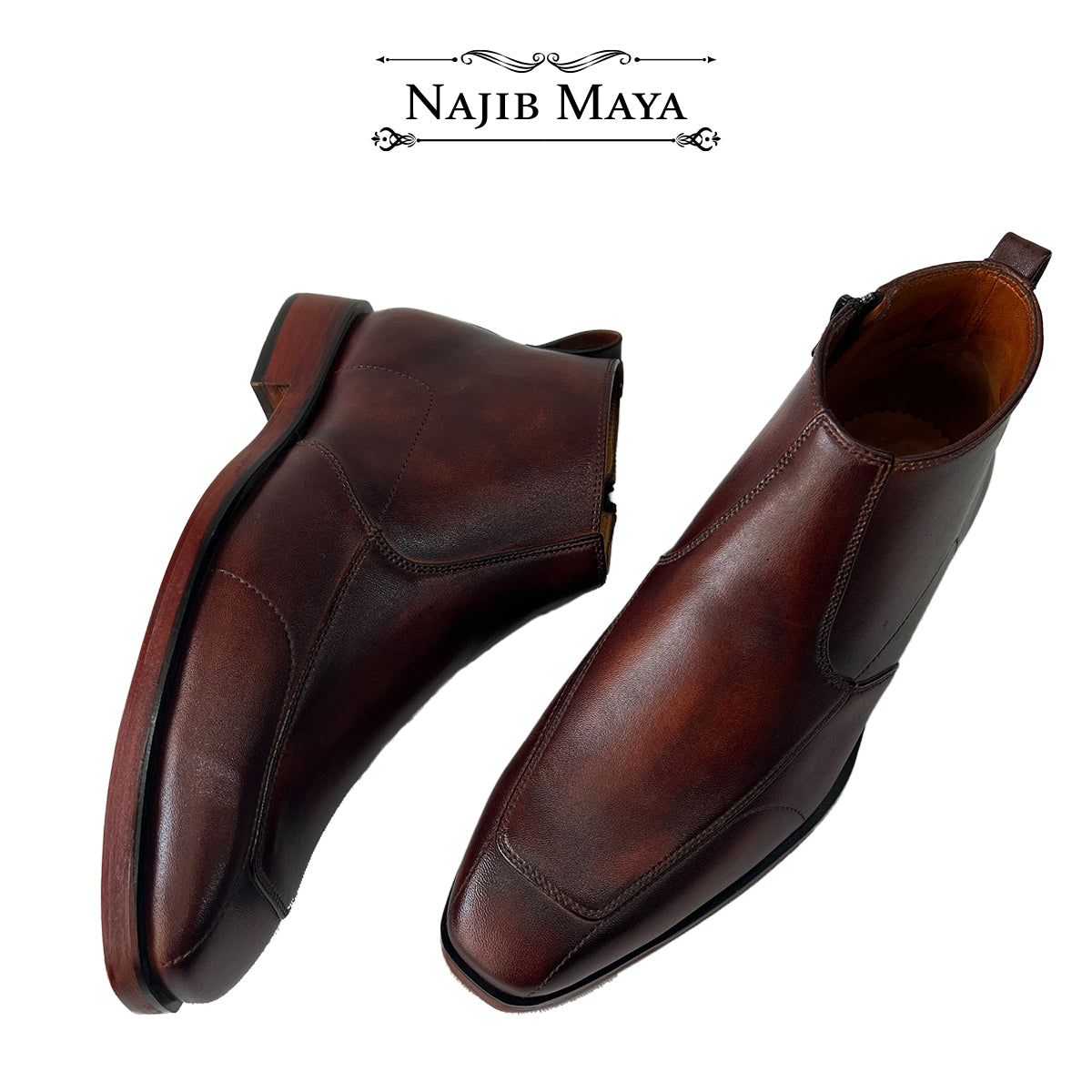 Brown Chelsea Shoes For Men's Secondary image