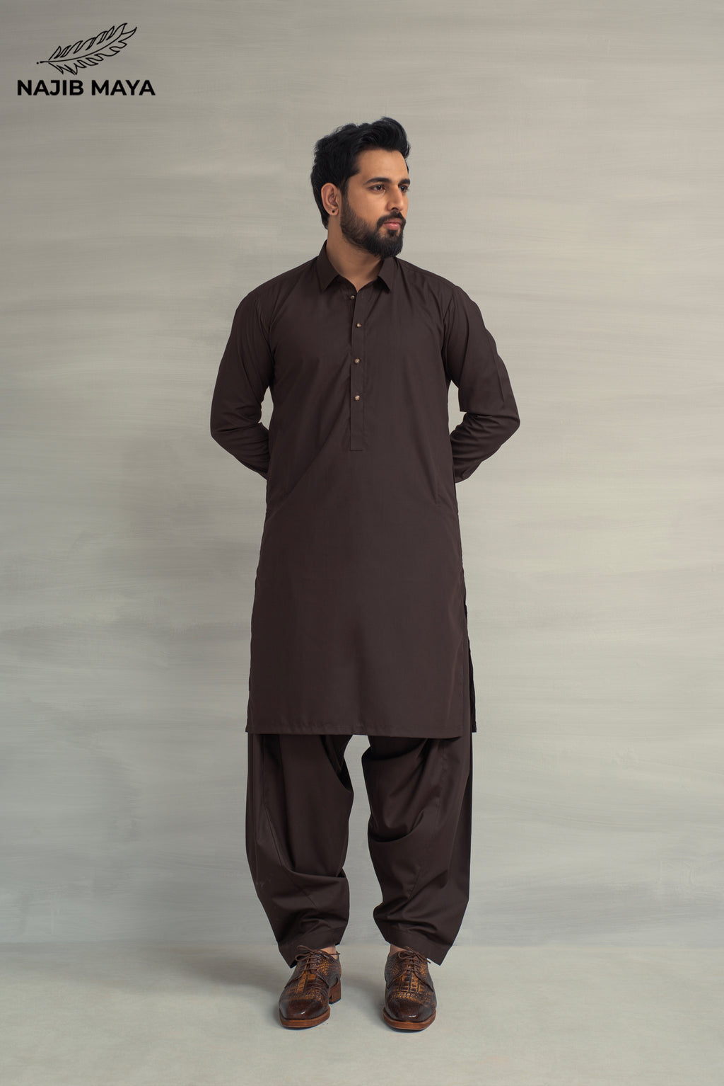 Brown Shalwar Kameez For Men's