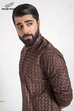 Load image into Gallery viewer, Brown Stylish Embroidery Kurta Pajama For Men&#39;s