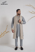 Load image into Gallery viewer, Grey Stylish Kurta Pajama + Shawl For Men&#39;s