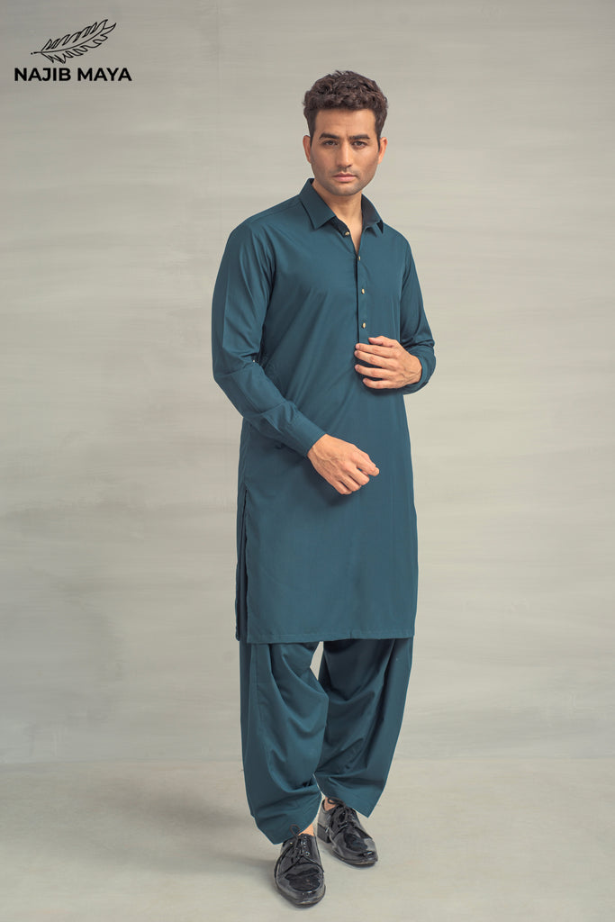 Sea Green Shalwar Kameez For Men's