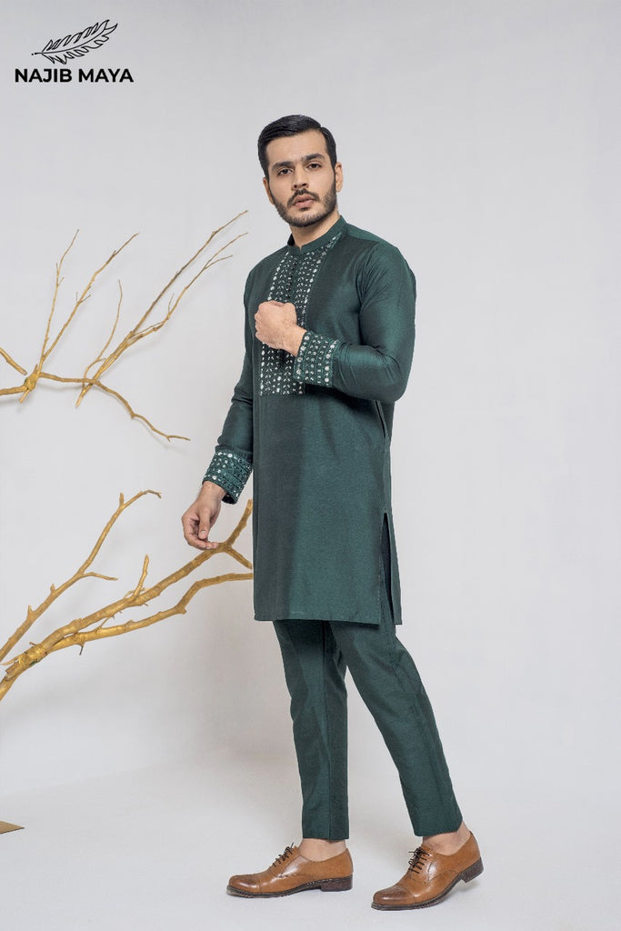 Green Stylish Kurta Pajama + Shawl For Men's