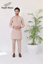Mate Gold Embroidery Kurta Pajama For Men's