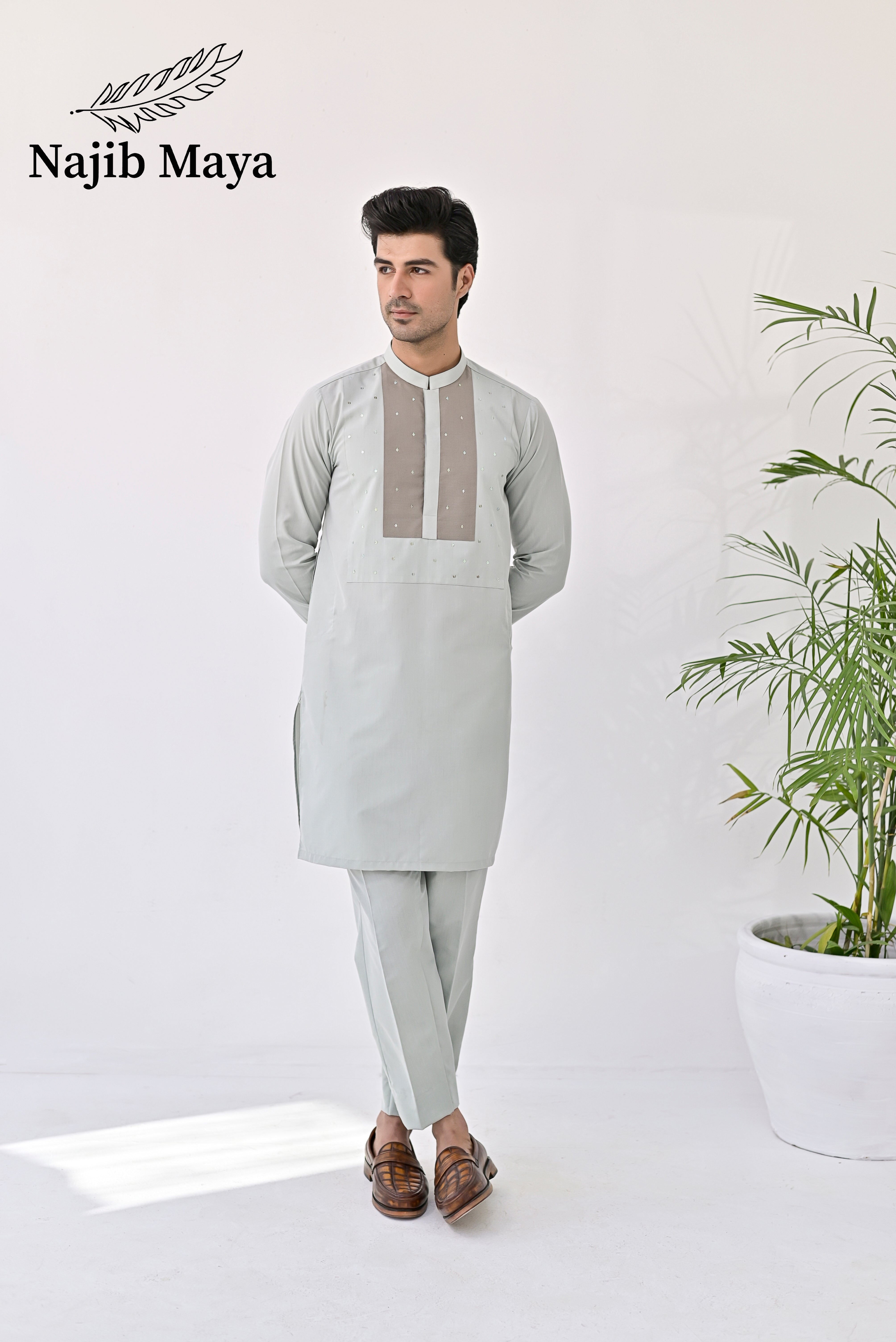 Pista Green Kurta Pajama For Men's Main image