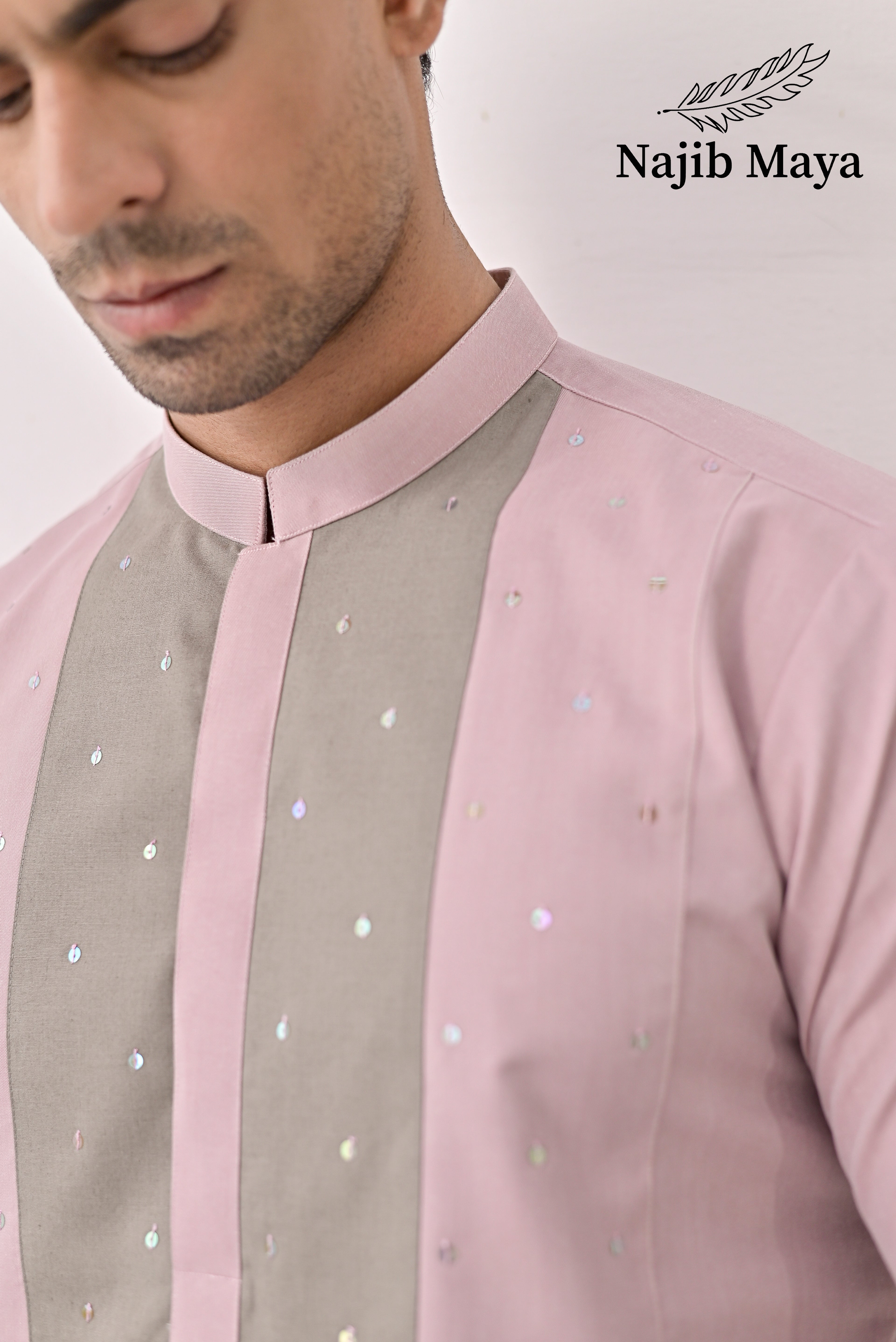 Powder Pink Kurta Pajama For Men's