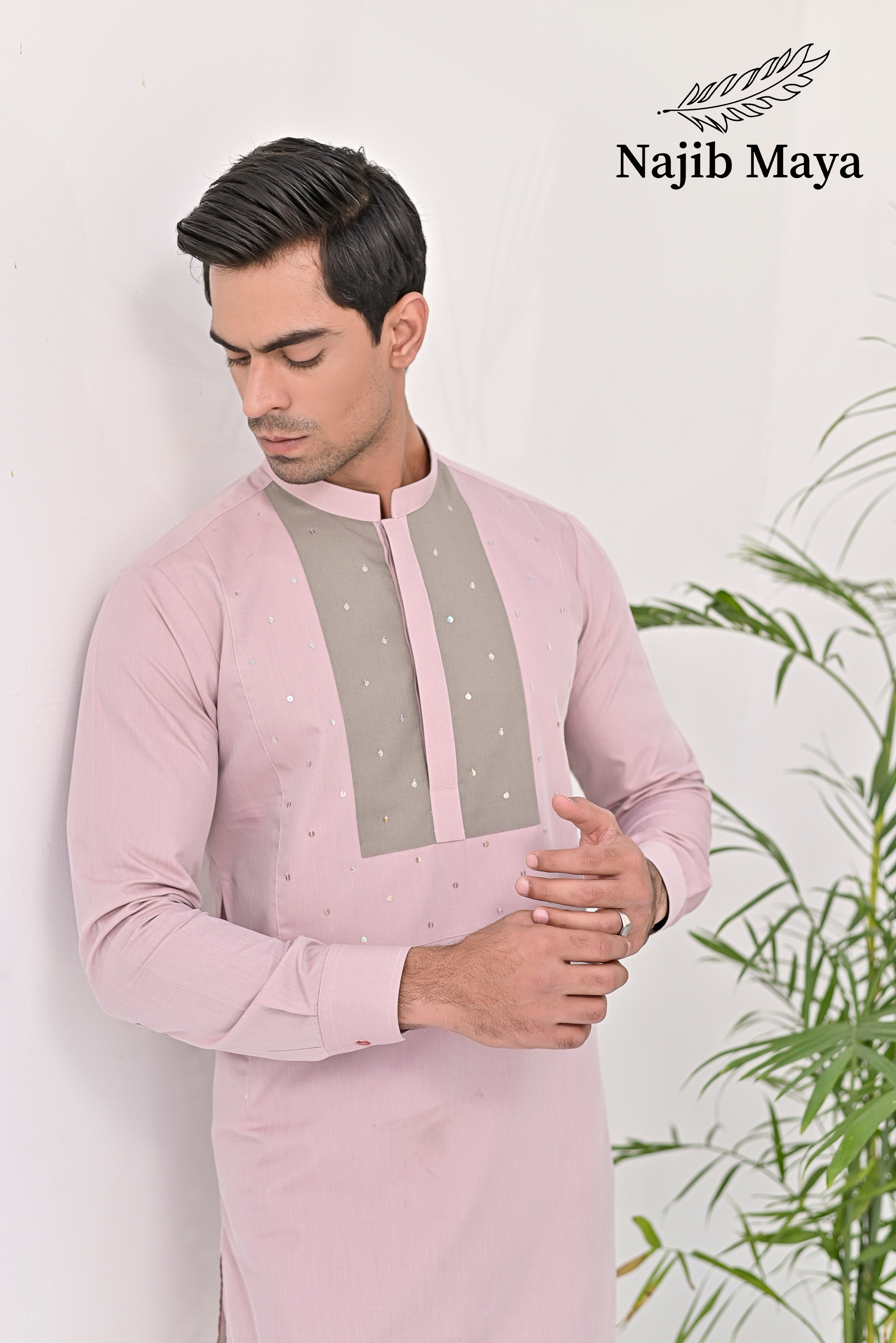 Powder Pink Kurta Pajama For Men's