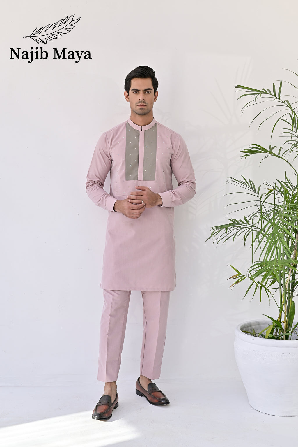 Powder Pink Kurta Pajama For Men's