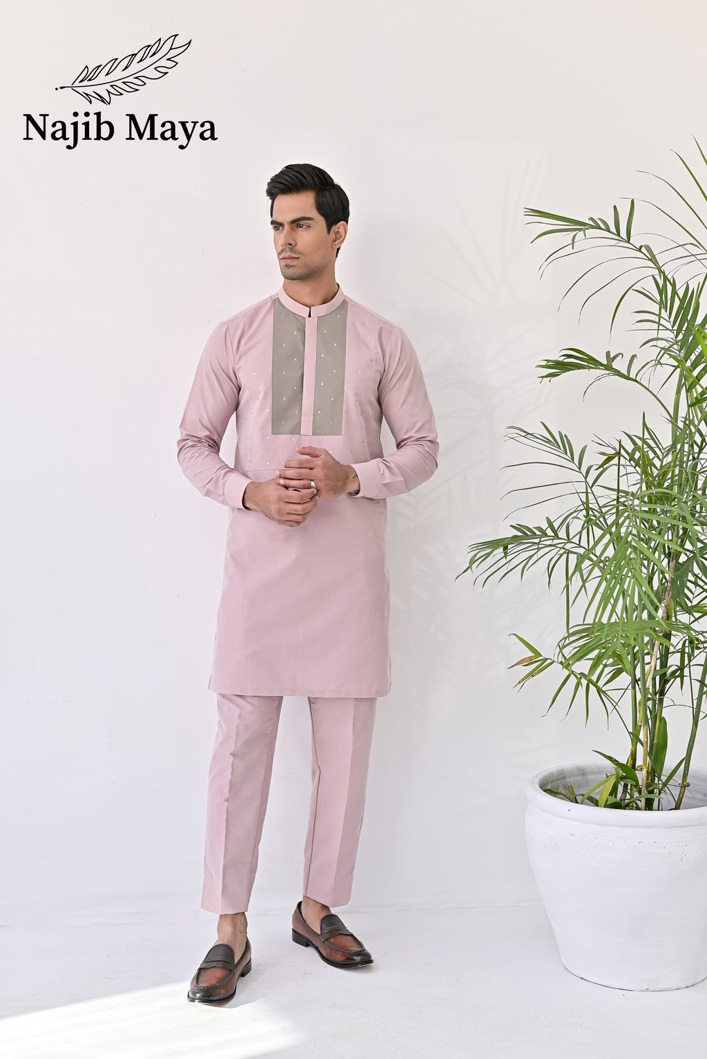 Powder Pink Kurta Pajama For Men's