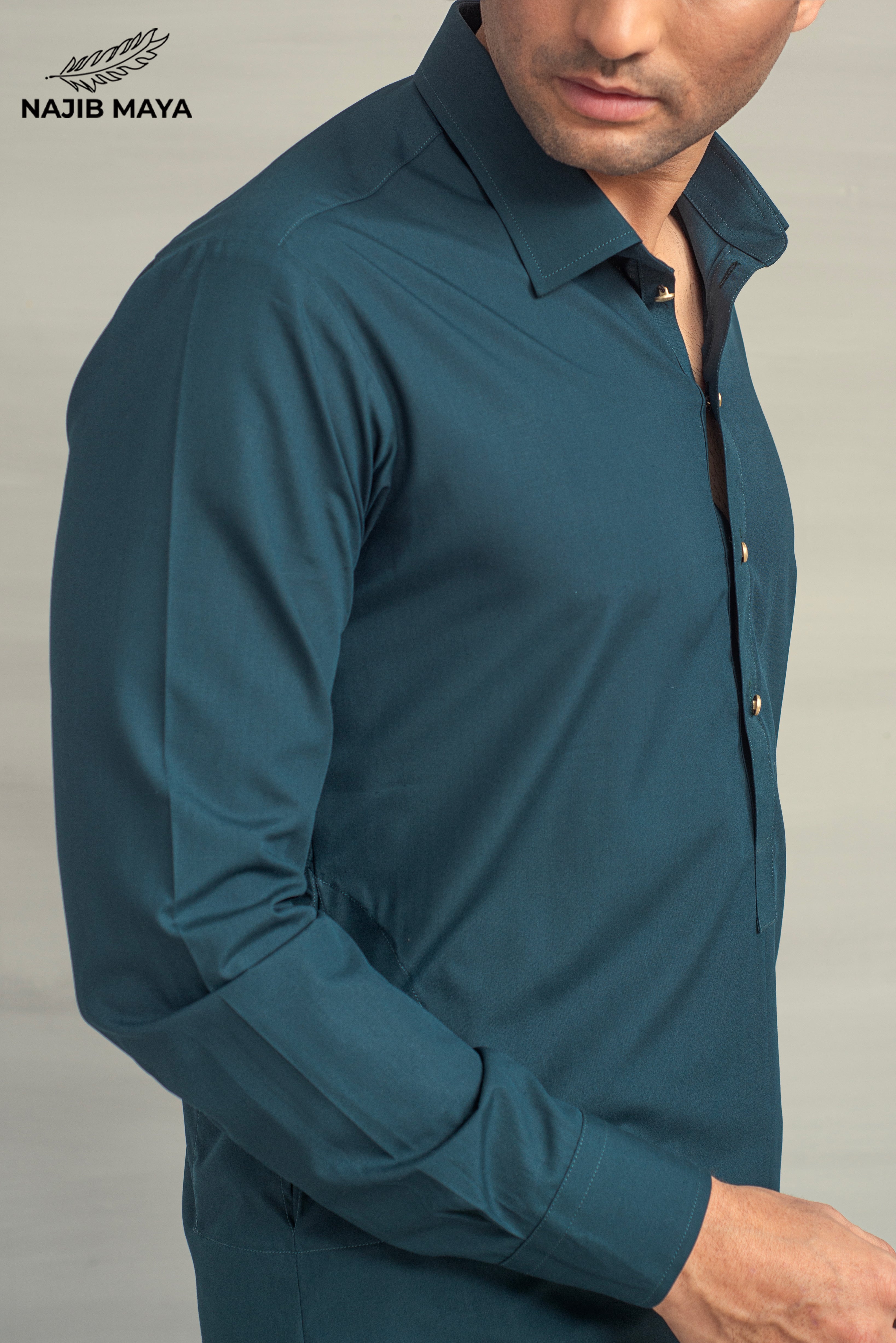 Sea Green Shalwar Kameez For Men's Secondary image