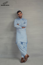 Load image into Gallery viewer, Ice Blue Shalwar Kameez For Men&#39;s