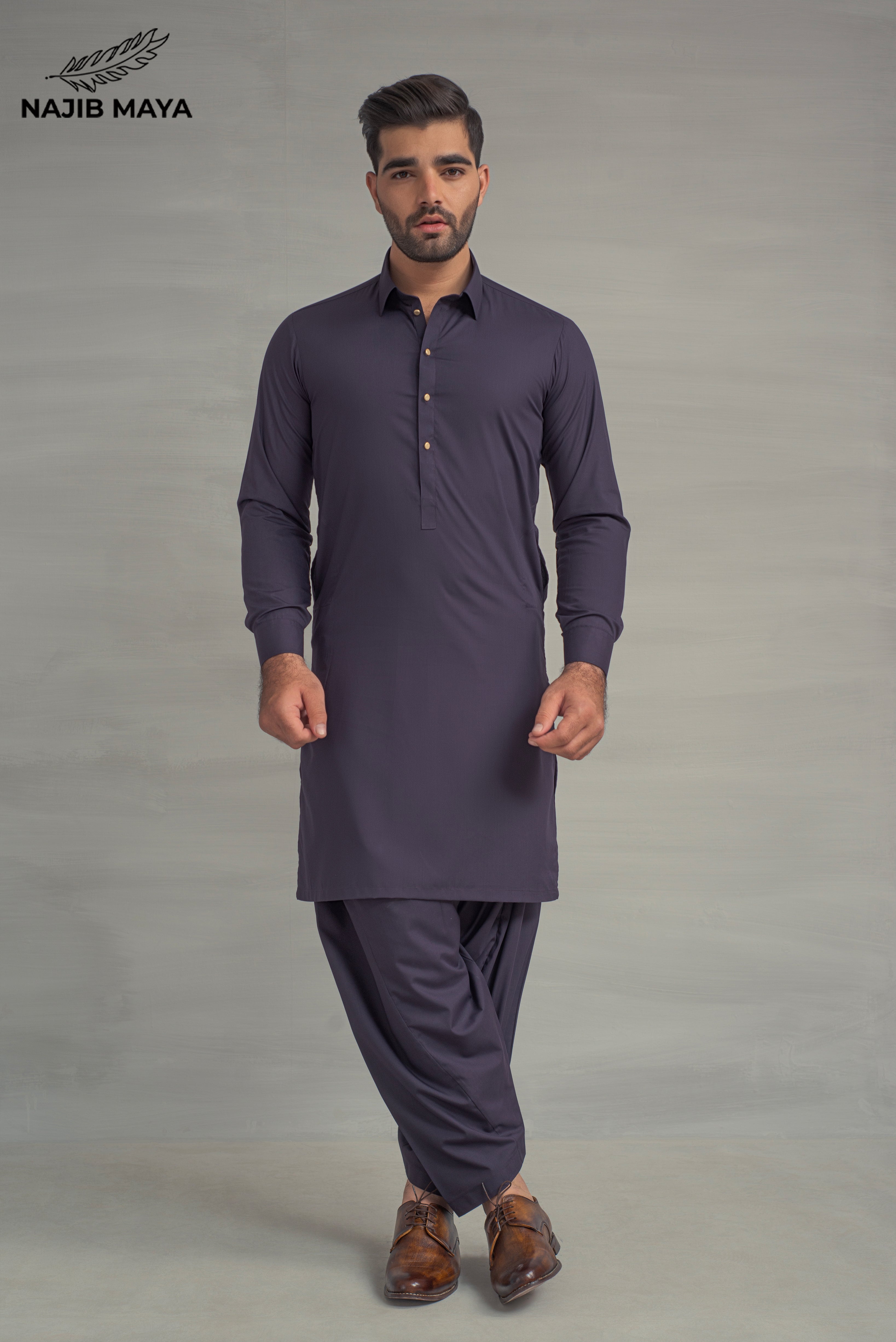 Purple Shalwar Kameez For Men's Main image