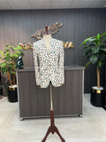 White Printed Casual Coat For Men's