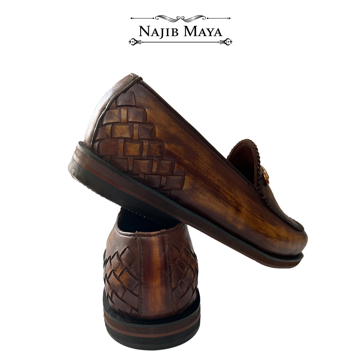 Classic Brown Two Tone Shoes For Men's