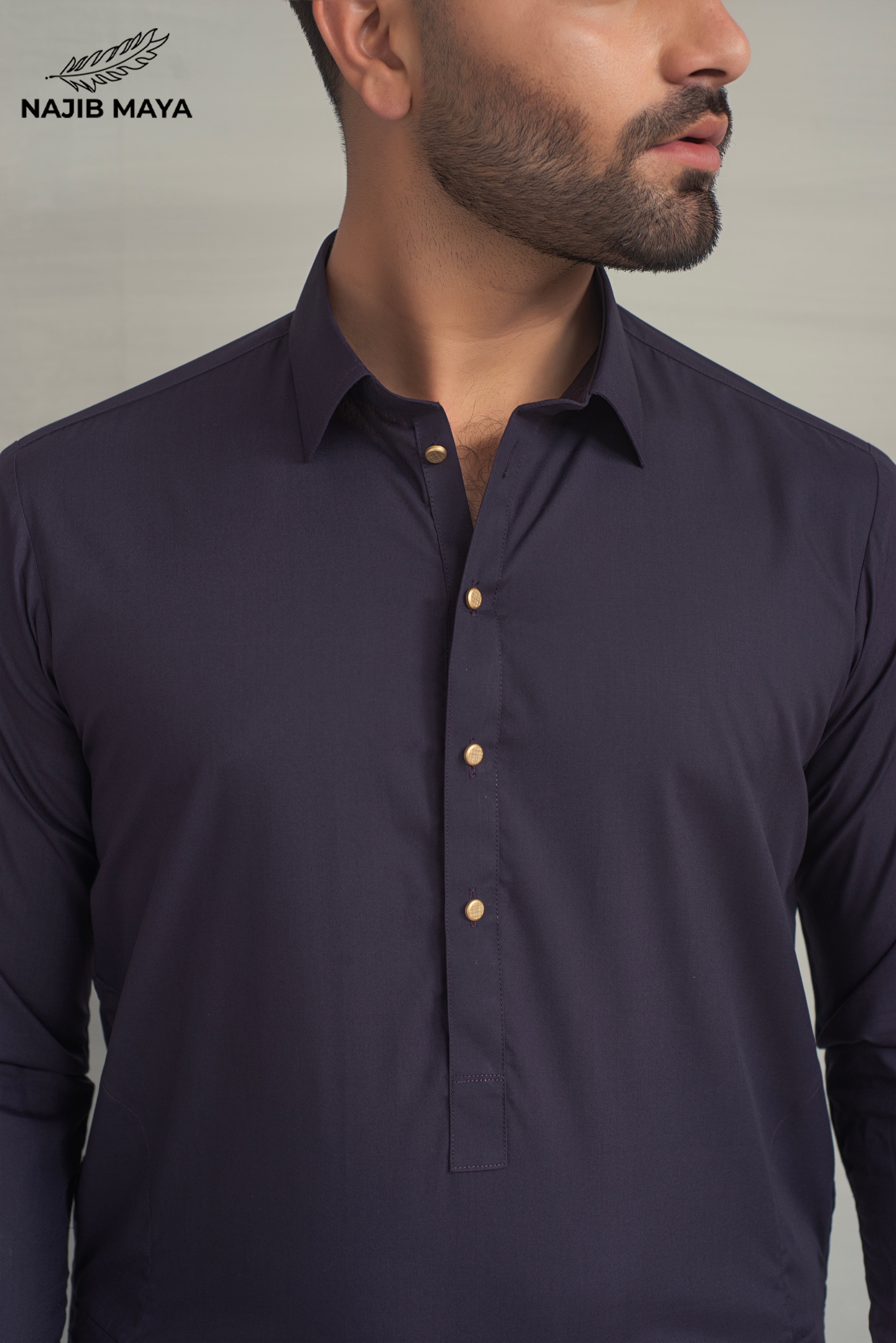 Purple Shalwar Kameez For Men's Secondary image
