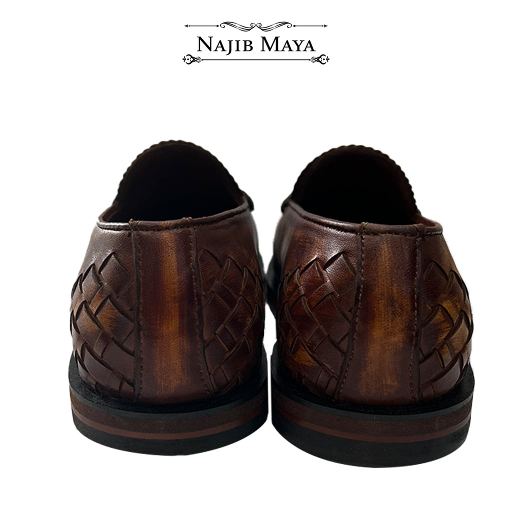 Classic Brown Two Tone Shoes For Men's