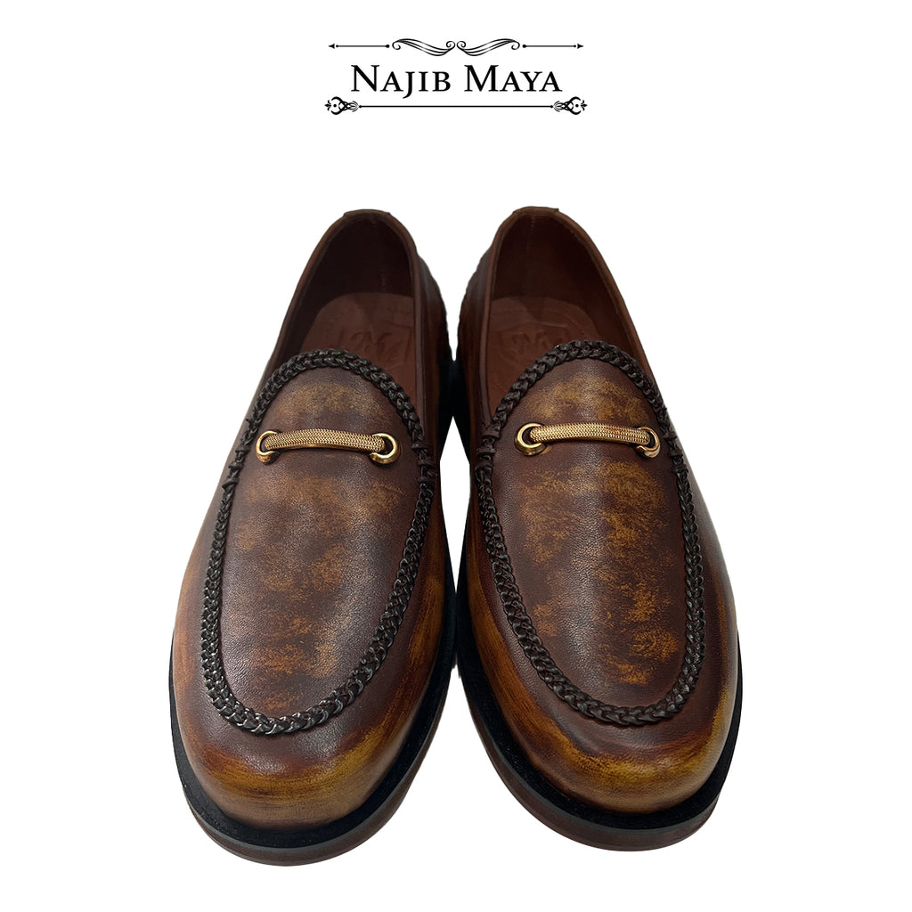 Classic Brown Two Tone Shoes For Men's