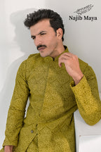 Dhaani Embroidery Waist Coat & Dhaani Embroidery Kurta Pajama For Men's