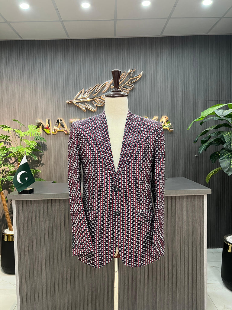 Multi Cheque Casual Coat For Men's