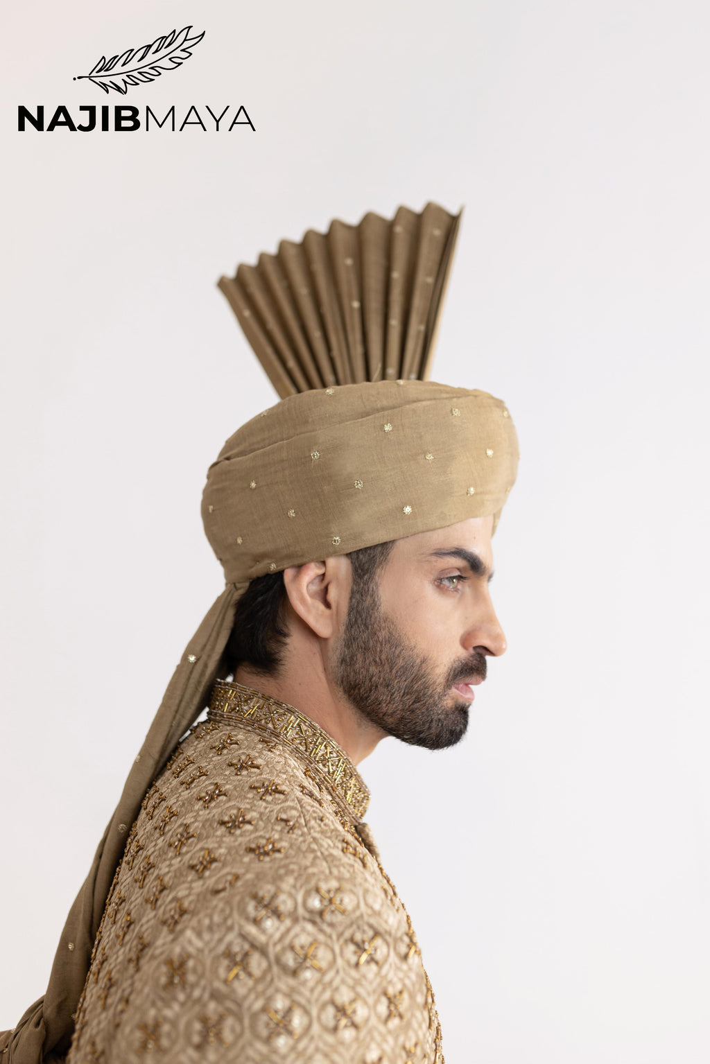 Beige Hand Work Sherwani For Men's