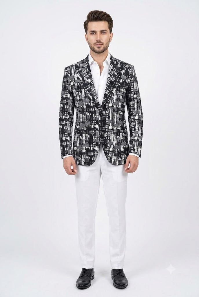 Black Unique Style Casual Coat For Men's