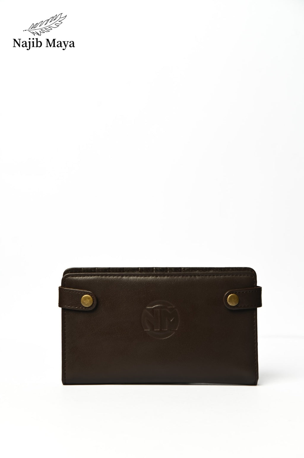 Brown Button Wallet For Men's