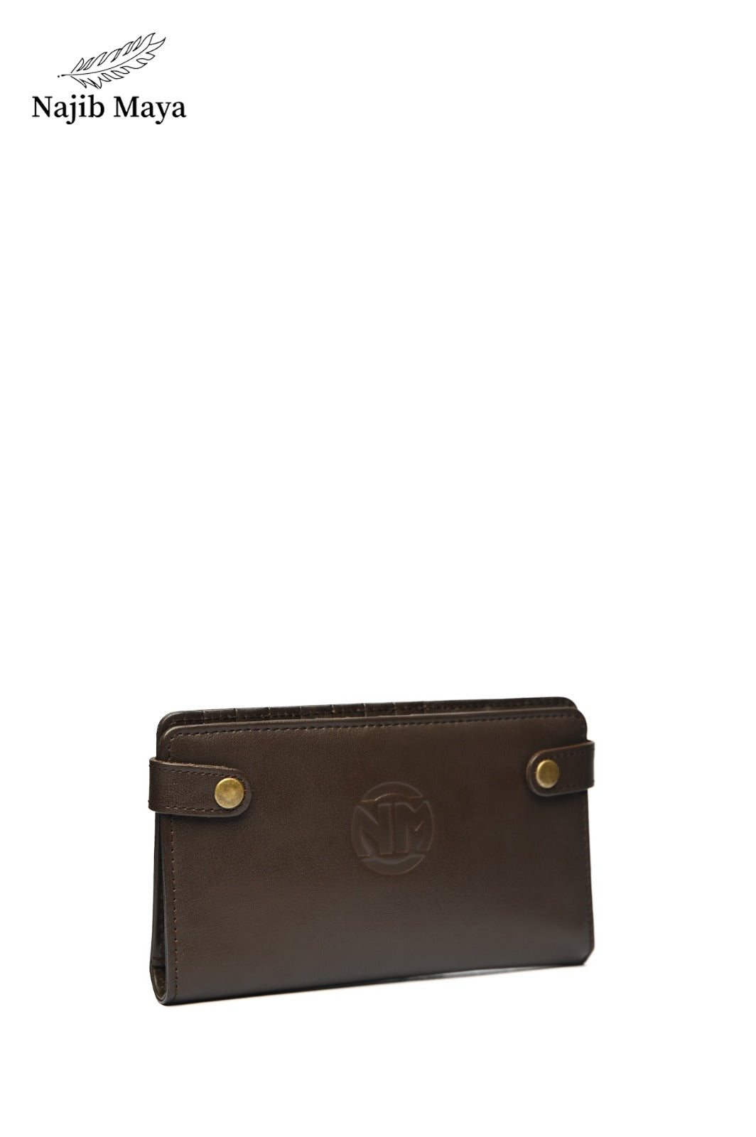 Brown Button Wallet For Men's