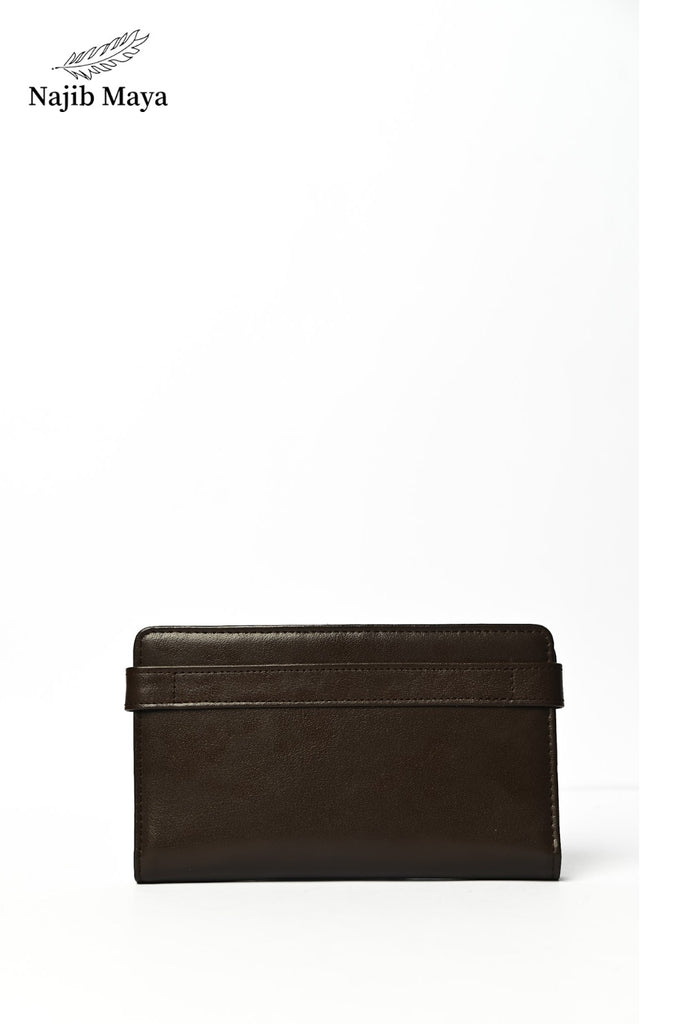 Brown Button Wallet For Men's