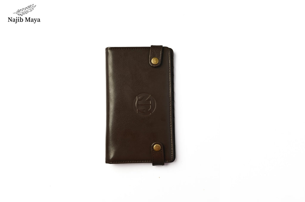 Brown Button Wallet For Men's