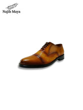 Load image into Gallery viewer, Mustard Brown Oxford Shoes For Men&#39;s